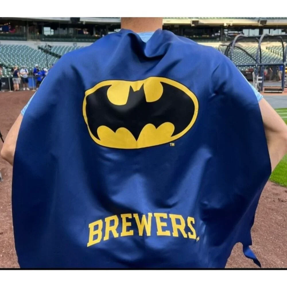 Milwaukee Brewers Youth Batman Cape Game Giveway 2023 New in Package